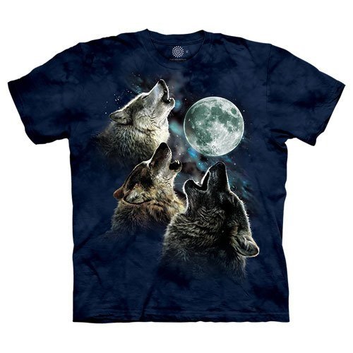 The Mountain Graphic Tee Three Wolf in Blue T-Shirt Size XL