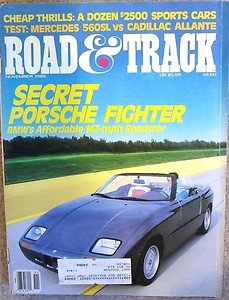 1986 R&T BMW Z1 ALFA ROMEO MILANO CADILLAC ALLANTE MERCEDES-BENZ 560SL 1954 DB3S