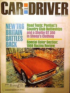 FEB 1969 CAR & DRIVER PONTIAC GRAND PRIX TRIUMPH TR6 SHELBY GT 350