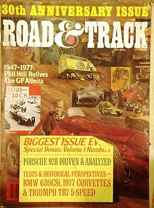 1977 R&T BMW 630CSi 1977 CORVETTE TRIUMPH TR7 PORSCHE 928  (INCLUDES 1ST ISSUE)