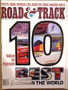 1987 R&T HONDA CIVIC CRX Si MAZDA MX-6 AUDI 90 QUATTRO 1951 BARLOW SIMCA SPECIAL