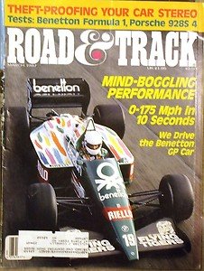 1987 R&T MERCURY TRACER PORSCHE 928s BENETTON-BMW F1 TEST OSCA MT4 TRIUMPH TR-6