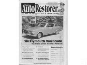 AUTO RESTORER- 1964 PLYMOUTH BARRACUDA           06/98
