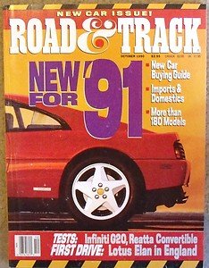 1990 R&T BUICK REATTA CONVERTIBLE INFINITI G20  LOTUS ELAN SE BMW 328 TOURING CP