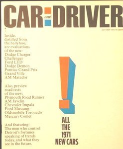 1970 C&D PLYMOUTH ROAD RUNNER AM JAVELIN CHEVROLET IMPALA FORD MUSTANG TORONADO