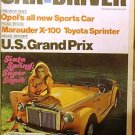 1969 CAR & DRIVER MERCURY MARAUDER X-1100 TOYOTA COROLLA SPRINTER OPEL GT SIATA