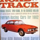 1962 R&T VW 1500 & VOLVO 122-S ROAD TESTS  ALFA ROMEO 2600 SPRINT