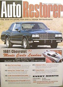 AUTO RESTORER 1981 CHEVROLET MONTE CARLO MG-TD RESTO 1992 FORD RANGER PU  08/11