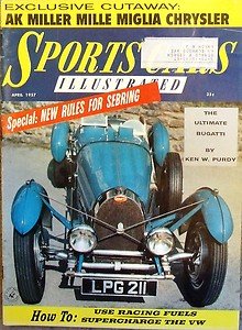 1957 April SCI TRIUMPH TR3 MERCEDES-BENZ 190 & 219 MASERATI 250 BUGATTI Type 59