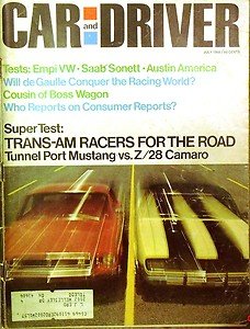 Jul 1968 CAR&DRIVER SAAB SONETT V4 AUSTIN AMERICA VW EMPI GTV OLDS VISTA-CRUISER