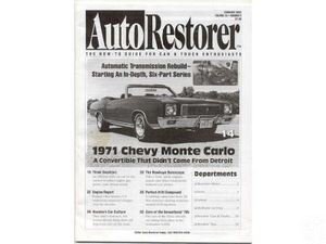 AUTO RESTORER- 1971 Chevrolet Monte Carlo     02/01