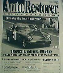AUTO RESTORER 1960 LOTUS ELITE 1970 Dodge Charger 10/01