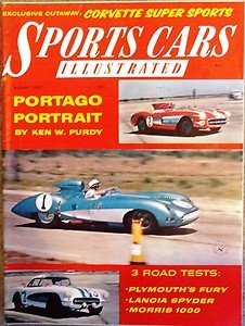 1957 Aug SCI LANCIA AURELIA 2500 GT PLYMOUTH FURY MORRIS MINOR 1000 CORVETTE SS