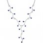 2.25 cts Round Cut Sapphire Sterling Silver Necklace