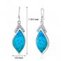 Firey Blue Opal Dangle Sterling Silver Earrings