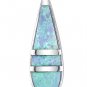 Art Deco Blue Opal Dangle Earrings in Sterling Silver