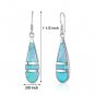 Art Deco Blue Opal Dangle Earrings in Sterling Silver