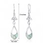Celtic Style Opal Dangle Earrings in Sterling Silver