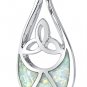 Celtic Style Red Fire Opal Pendant in Sterling Silver