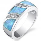 Powder Blue Opal Sterling Silver Ring