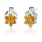 0.25 cts Round Cut Citrine Sterling Silver Earrings