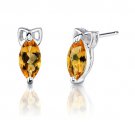1 cts Marquise Cut Citrine Sterling Silver Earrings