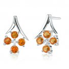 0.75 cts Round Cut Citrine Sterling Silver Earrings
