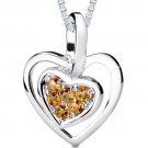 0.25 cts Round Cut Citrine Sterling Silver Pendant