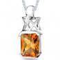 3.75 cts Radiant Cut Citrine Sterling Silver Pendant