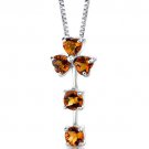 2.25 cts Heart Cut Citrine Sterling Silver Pendant