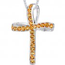 5.31 cts Round Cut Citrine Sterling Silver Pendant