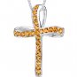 5.31 cts Round Cut Citrine Sterling Silver Pendant