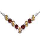 5.5 cts Oval Cut Garnet Sterling Silver Necklace