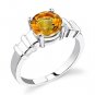 Sterling Silver 1.75 cts Round Shape Citrine Ring Size 8
