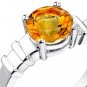 Sterling Silver 1.75 cts Round Shape Citrine Ring Size 8