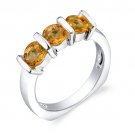 Sterling Silver 1.50 cts Round Cut Citrine Ring Size 7