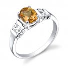 Sterling Silver 1.00 cts Oval Shape Citrine Ring Size 9