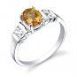 Sterling Silver 1.00 cts Oval Shape Citrine Ring Size 9