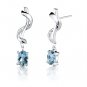 2 cts Oval Cut Swiss Blue Topaz Sterling Silver Earrings