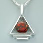 1.75 Carats Genuine Garnet Sterling Silver Pendant Style
