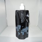 Black Foldable Reusable Water Bottle Bag 16oz/480ml