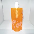 Orange Foldable Reusable Water Bottle Bag 16oz/480ml