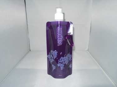 Deep Purple Foldable Reusable Water Bottle Bag 16oz/480ml