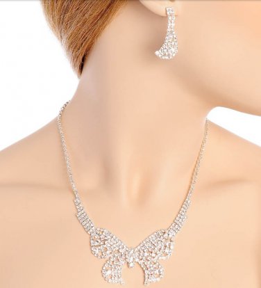 SILVER NECKLACE & EARRING/1SET