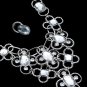 RHODIUM CRYSTAL FACETED COLORED STONE NECKLACE & EARRING
