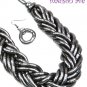 HEMATITE BRAIDED NECKLACE & EARRING SET