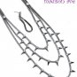 HEMATITE MULTI LINE SPIKE NECKLACE & EARRING SET