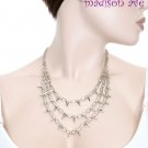 MULTI LINE CHAIN & SPIKE NECKLACE & EARRING SET