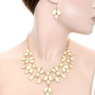 NATURAL GOLD TEARDROP NECKLACE AND EARRING