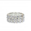 STRETCHABLE THREE LINE STONES FASHION RING